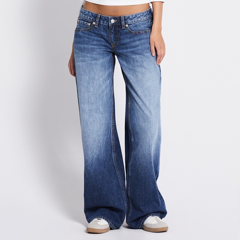 Low waist wide jeans "Anarchy" Ocean Blue